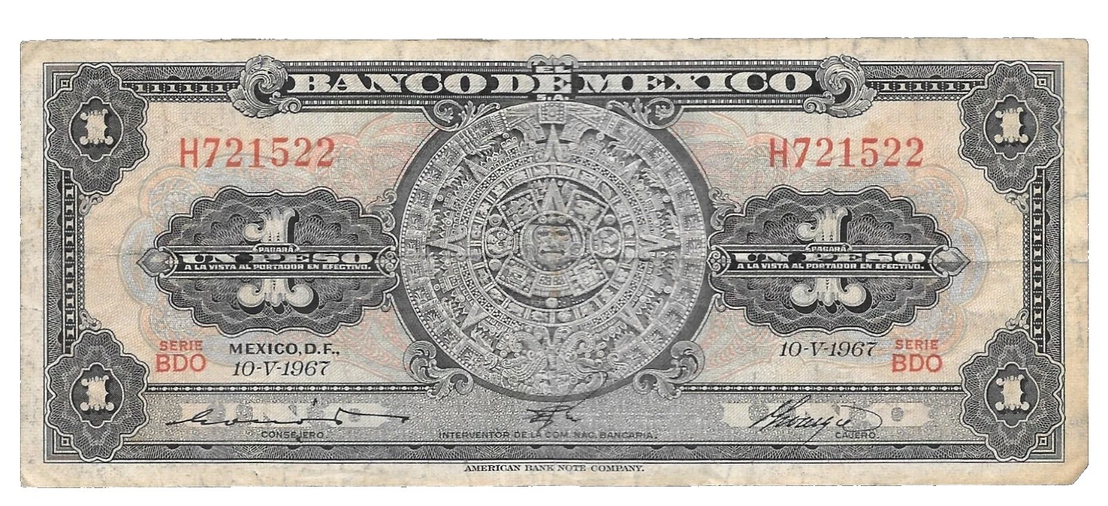1967 billetes mexicanos