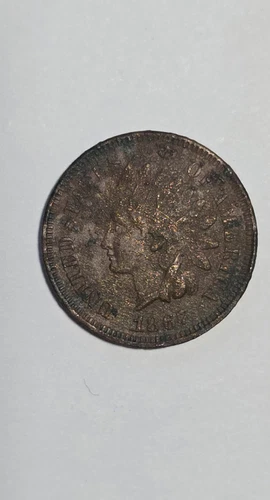 1867 Indian Head Cent AU UNC Details Environmental Damage