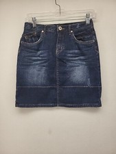 Justice Girls Skirt Blue 14R Youth Cotton Denim Skort Short Straight Coastal