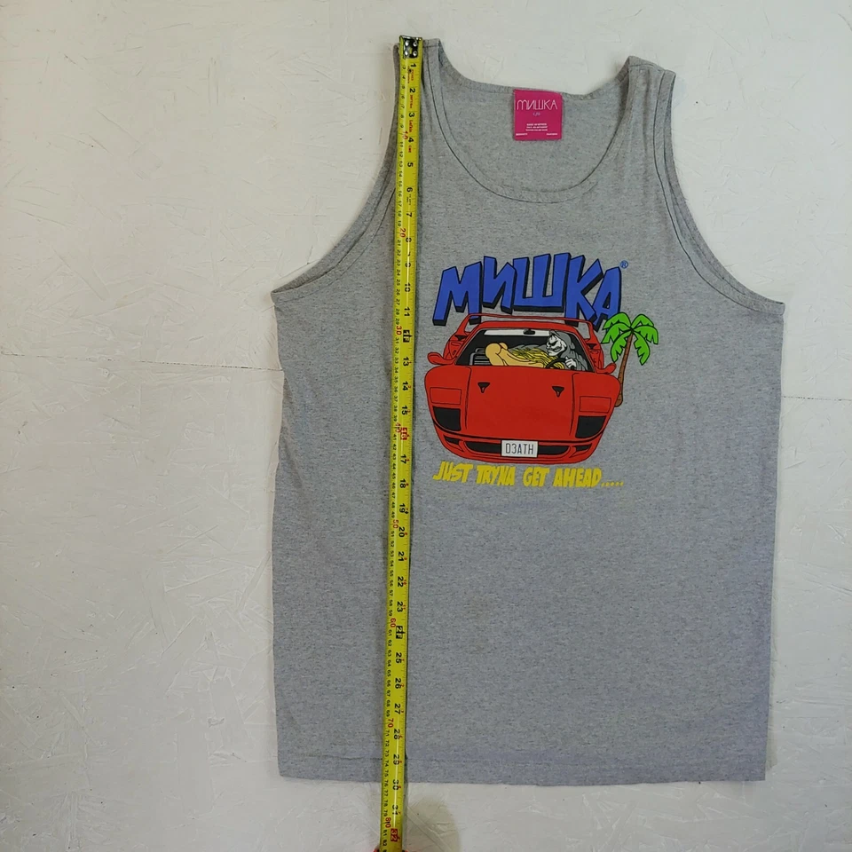 Mishka t-shirt tank top nyc Street Wear skate just trying get ahead death L girl - Image 3 of 4