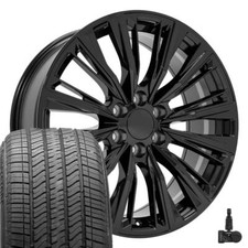 84638161 Black 22 Inch Rims 27550r22 Tires Tpms Fit Cadillac Gmc Chevy 84638161 Black 22 Inch Rims 27550r22 Tires Tpms Fit Cadillac Gmc Chevy