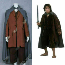 NEW The Lord of the Rings Frodo Baggins Cape Coat Costume Cosplay Full Set