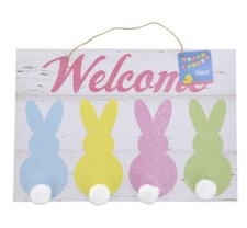 Farmhouse Bunny Easter Welcome Sign - Hanging Sign - New