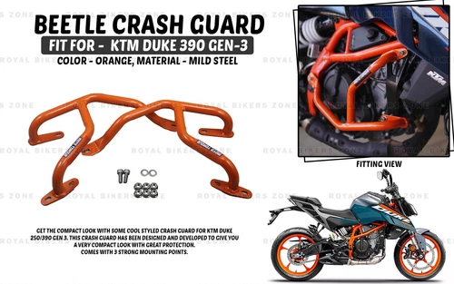 Fit For KTM Duke "250 & 390 Gen 3 Beetle Orange Crash Guard"