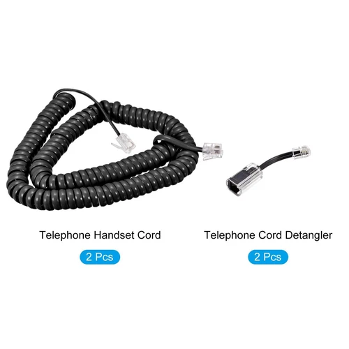 Telephone Cord Detangler 360 Degree with Telephone Handset Cord 9.84 ft 2Sets us - Picture 3 of 5