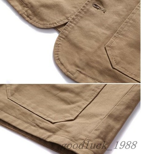US XS-6X LMens Cotton Pockets Sleeveless Large Size Short Waistcoat Casual Vest - Bild 6 von 11