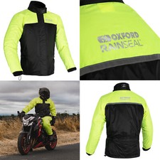 Oxford Motorcycle Bike Rainseal Over Jacket Overs Waterproof Black Flo Yellow