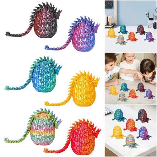 6 Pezzi Uova di Drago Stampate in 3D con Drago Interno Drago Articolato Fidget Giocattolo. - Foto 3 di 8