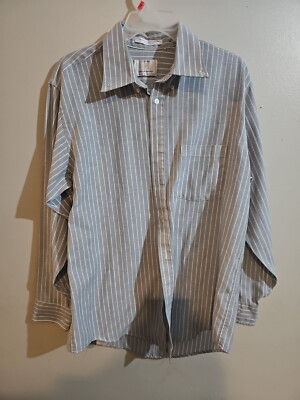 John Henry Golden Needle Regular Fit Collection Size L Blue With White Stripe