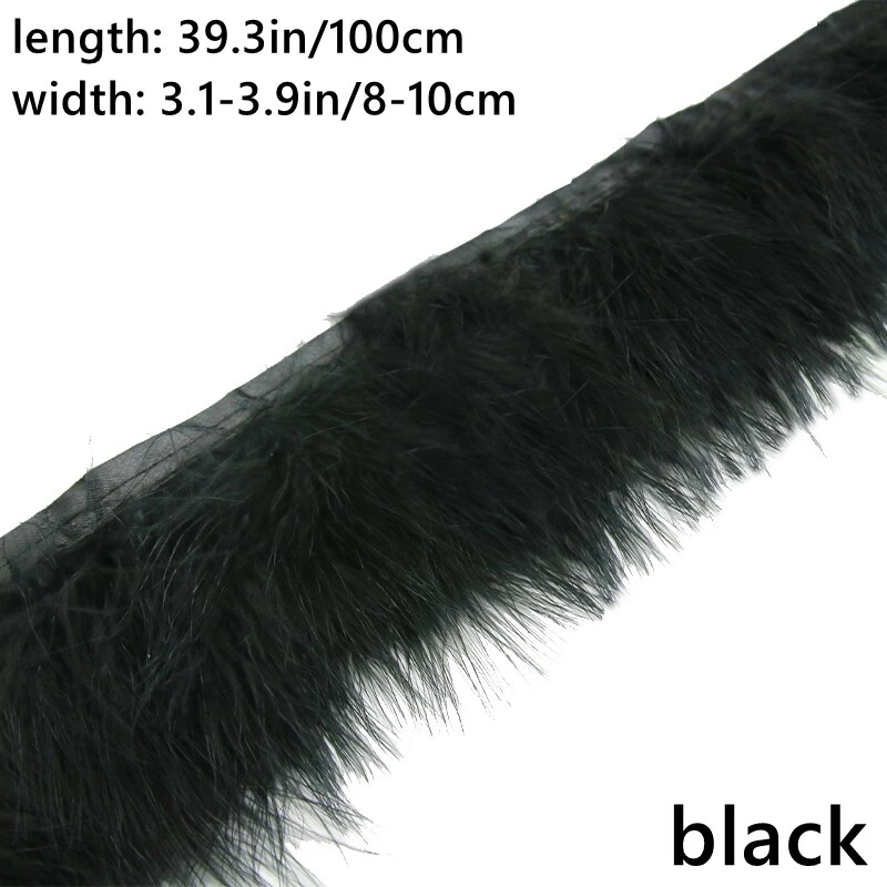 Cinta de piel sintética de pluma de 1 m flecos recorte manualidades de costura hágalo usted mismo material decoración Foto 2 de 4