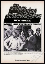 1971 The Flying Burrito Brothers photo White Line Fever record release trade ad