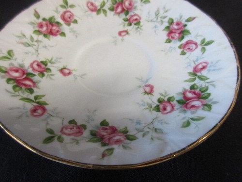 Vintage Aynsley English Bone China GROTTO ROSE #185 Footed Cup & Saucer, VGC - Imagen 3 de 8