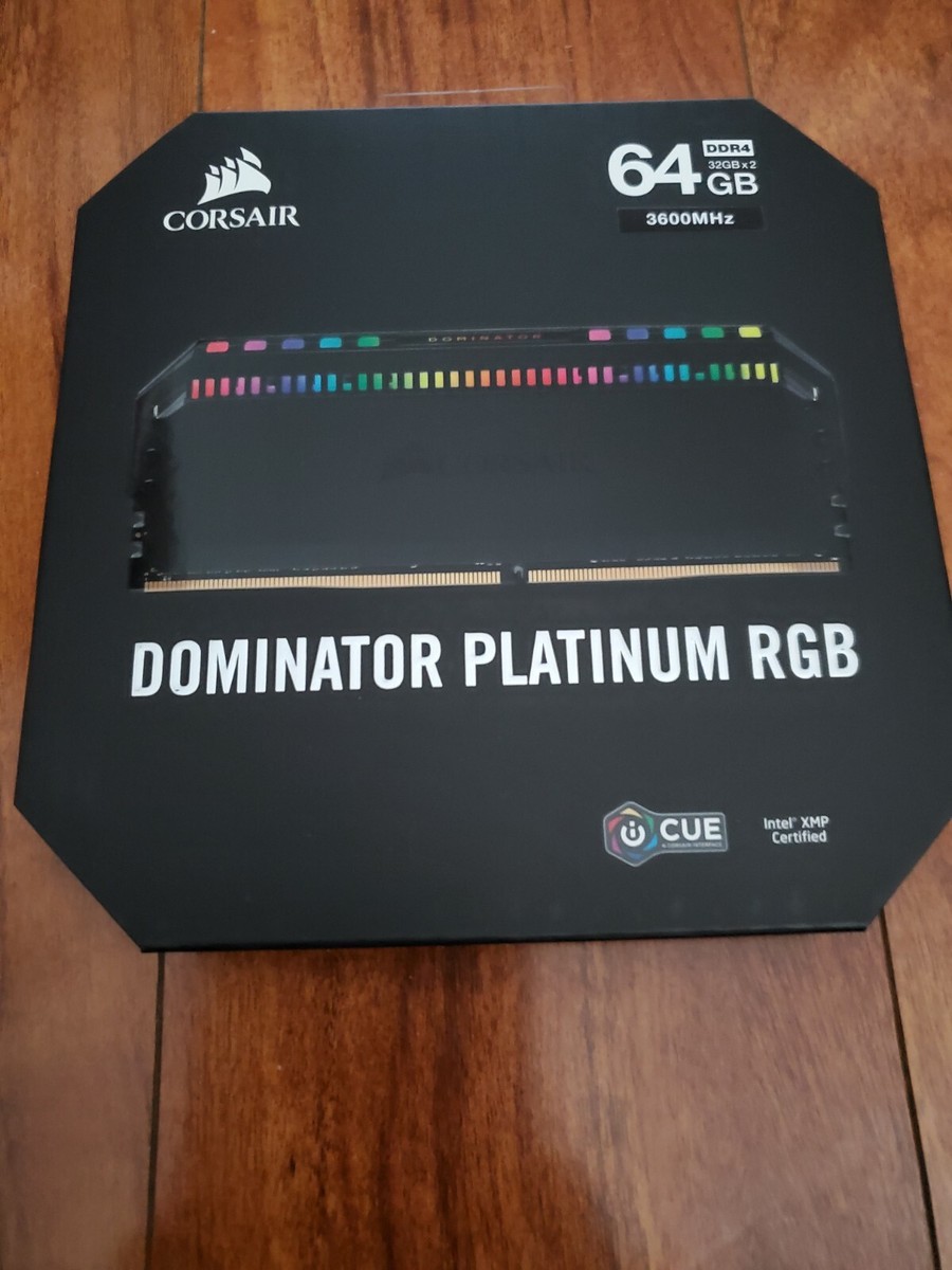 CORSAIR DOMINATOR PLATINUM RGB 64GB: x 32GB DDR4 DRAM 3600M
