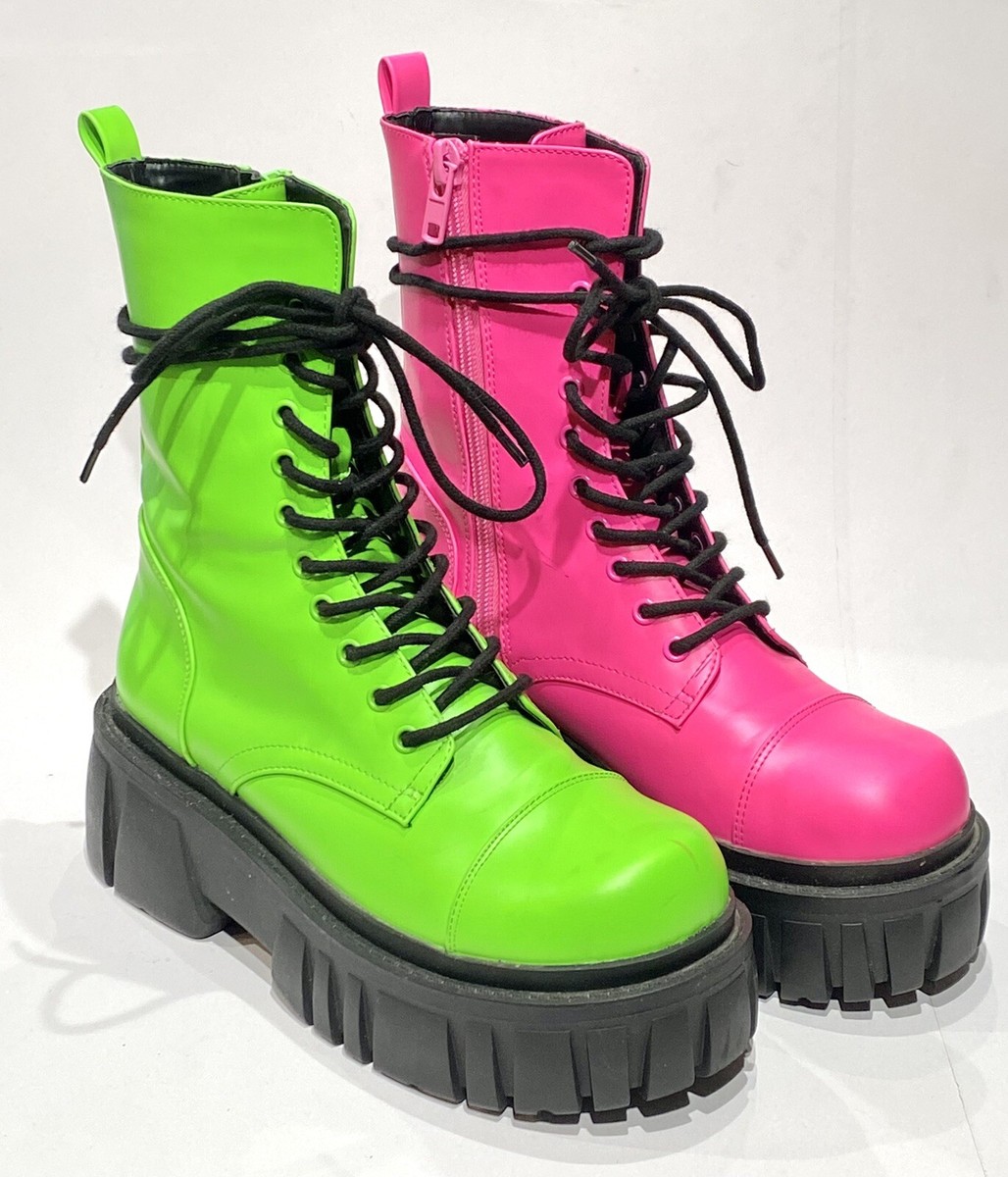 Dollskill Clubexx Prismatic Split Mismatched Combat Boots Dollskill Clubexx Prismatic Split Mismatched Combat Boots