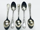 Douglas by Gorham Sterling Silver set of 5 Demitasse Spoons 4" Vintage 40g