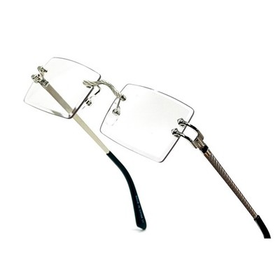 Men's Clear Lens Square Silver Frame Fashion Rectangle Hip Hop Eye Glasses