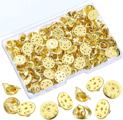 #ad Brass Clutch Badge Insignia Clutches Pin Backs Replacement Gold 50 Pieces $11.87
