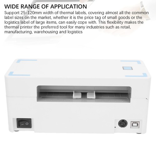 US Plug Thermal Label Printer 4in USB BT Wireless 2 Modes For Small Business NEW - Afbeelding 5 van 12