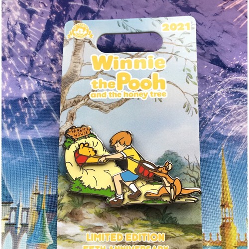 Disney Pin Winnie The Pooh 55th Anniversary LE Parks Pooh Stuck Rabbit's House - Picture 2 of 4