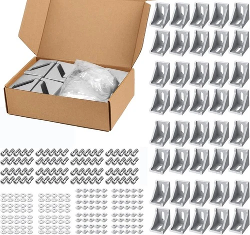 40x Eckwinkel 20x20/30x30/40x40 Ecke Winkel Nut 6/8 Aluprofil Winkelverbinder