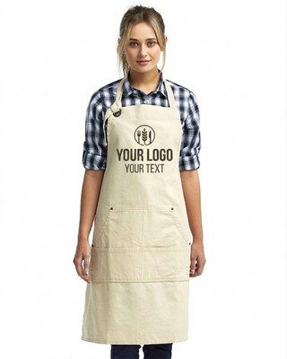 Custom Full Pocket Apron Logo Text Print Calibre Heavy Cotton Canvas (Bulk Sale)