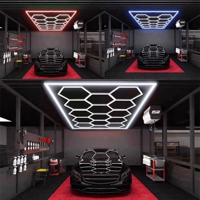 14X LED Hexagon Lampe Deckenleuchten Werkstatt Garage Beleuchtung Wabenlicht DE