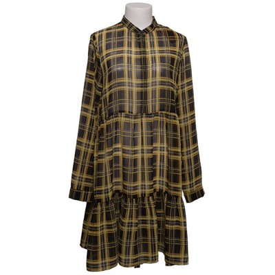 Frakment, Kleid, Größe: M/L, Edem, Schwarz/Gelb/Weiß, Polyester, Karo #imE