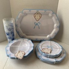Shabby Chic Coquette Bow Melamine Salad Dinne...