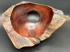 Arturo Solano Natural Edge Wood Bowl Carved Costa Rica 8" x 7"