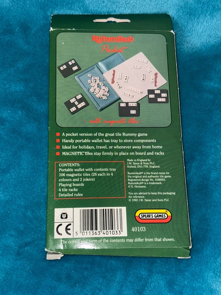 Rummikub - Spears - Magnetic Pocket Edition - Board Game - 1992 - Complete - - Image 3 of 4