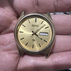 VTG Seiko SQ President Watch Men 36mm Gold Dial 5Y23-8A60 Missing Crown & Glass