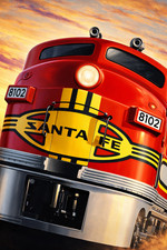 Santa Fe Engine 8102 Wall Art Metal Sign