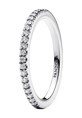 Pandora Ring Größe 58, Funkelnder Bandring, Silber