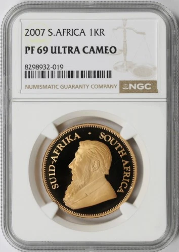 2007 South Africa Proof Gold 1 Krugerrand NGC PF69 Ultra Cameo