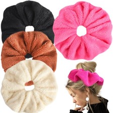HLTOO 4PCS Big Velvet Scrunchies, Oversized Large Ponytail Holder, Sleep Hair...