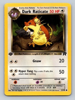 Dark Raticate Common Team Rocket 51/82 MP first edition