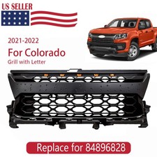 Fits Chevrolet Chevy Colorado Grill 2021 2022 Gloss Black Front Bumper Grille