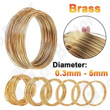 Bare Solid Brass Round Wire Coil Craft Jewelry Making DIY Diameter 0.3mm-5mm