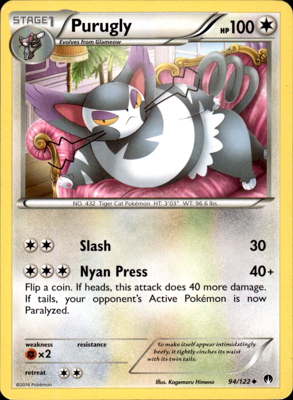 Purugly 94/122 Uncommon - Pokemon XY - BREAKpoint LP