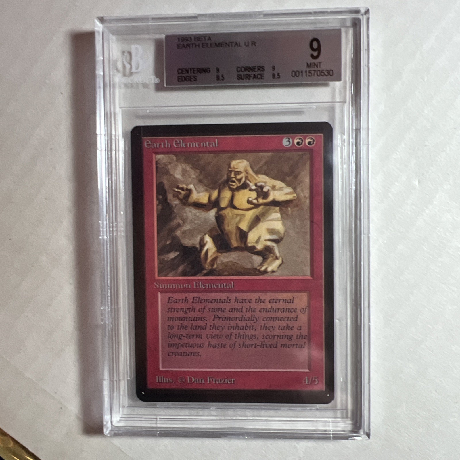 MTG BETA U R Earth Elemental BGS 9 MINT (GEM edges) 1993