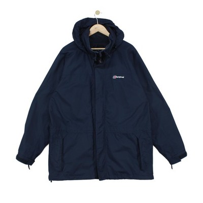 Berghaus AQ2 Waterproof Jacket Mens Size XL Blue Hooded Outerwear