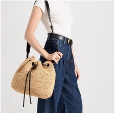 MARK CROSS Raffia Bucket Bag Excellent Condition Retail 1250