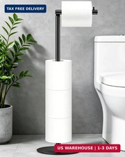 Toilet Paper Holder Stand, Bathroom Toilet Paper Stand with Shelf, Free Standing
