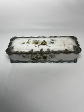 Vintage Milk Glass Vanity Glove Box - Jewelry...
