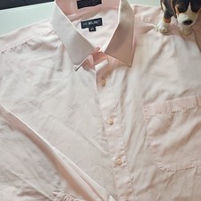 Milani Men's Dress Shirt Pink long sleeve 18 36/37 Cotton/Polyester