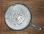 1930s 716 GRISWOLD #10 CAST IRON SKILLET Chrome Smooth Bottom ERIE USA Sits Flat