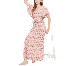Sim & Sam Orange Geometric Motif Maxi Dress NEW