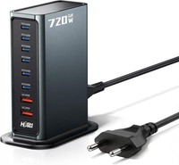 720W Usb C LadegeräT 8 Ports Pd 140W Schnellladestation Gan Netzteil