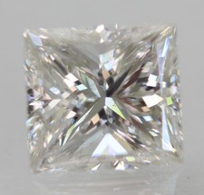 Certified 0.91 Carat F VVS1 Princess Natural Enhanced Loose Diamond 5.72x5.36mm