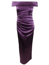 Vince Camuto Women's Off-Shoulder Ruched-Waist Gown (4, Plum) 689886558586